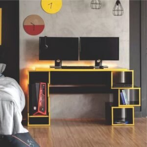 Escritorio Gamer 140 cm Negro/Amarillo Innovaciones Lumik