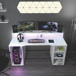 Escritorio Gamer 150 cm Blanco Innovaciones Lumik