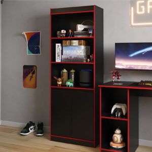 Armario Gamer Black/Red 170 cm