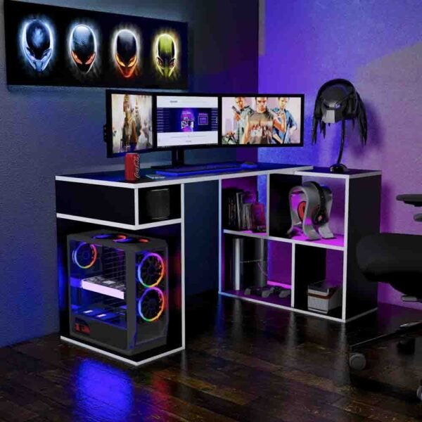 Escritorio Gamer GameDesk16 133 X 80 Cm Negro