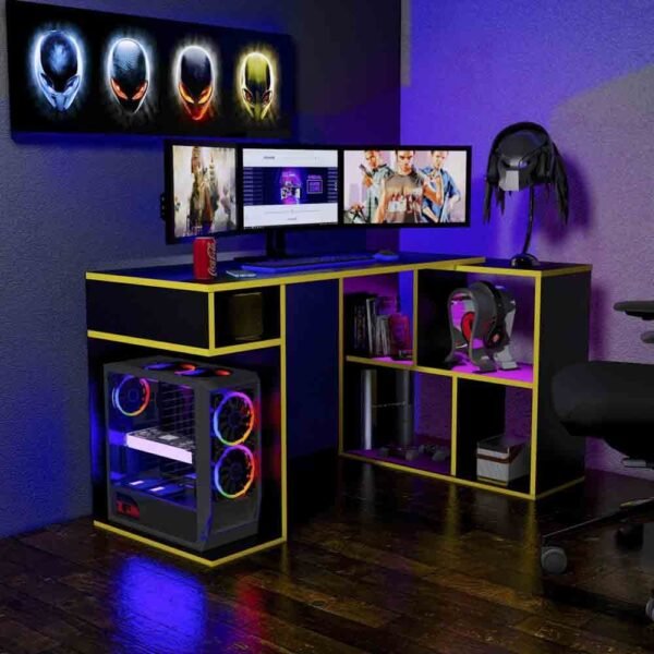 Escritorio Gamer GameDesk18 133 X 80 Cm Negro