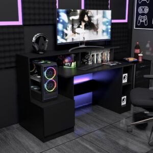 Escritorio Gamer 150 cm Negro Innovaciones Lumik