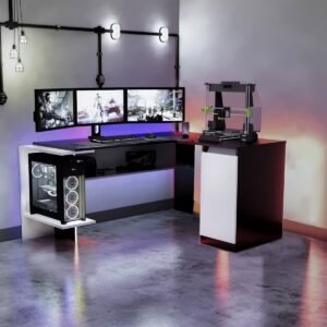 Escritorio Gamer 140 x 106 cm Bicolor Innovaciones Lumik