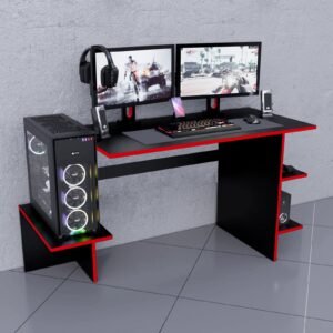 Escritorio Gamer 136 cm Negro/Rojo Innovaciones Lumik