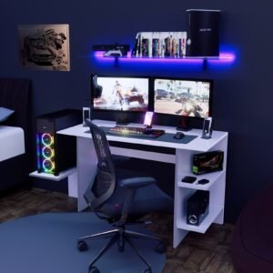 Escritorio Gamer 136 cm Blanco Innovaciones Lumik
