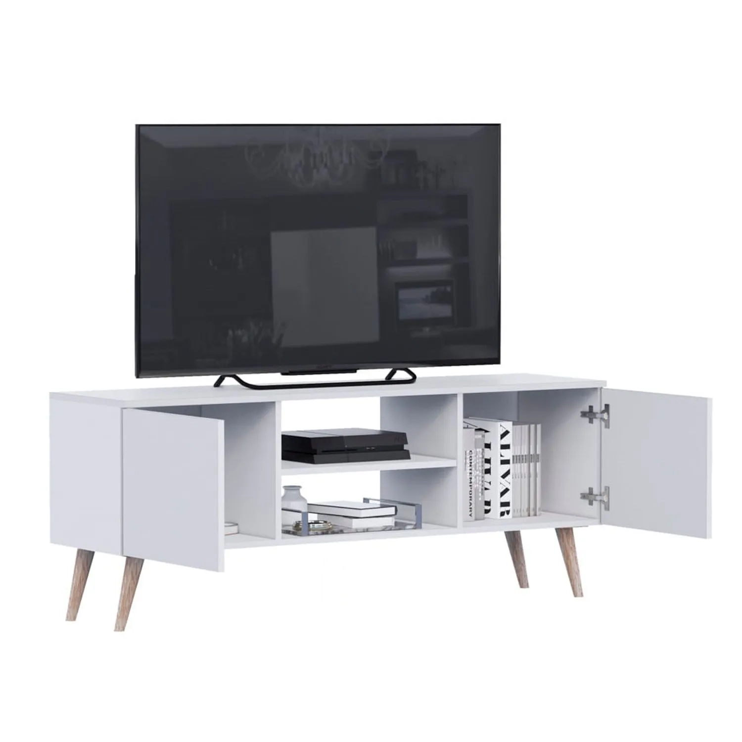 Centro de TV 150 cm Blanco – Innovaciones Lumik - Imagen 3