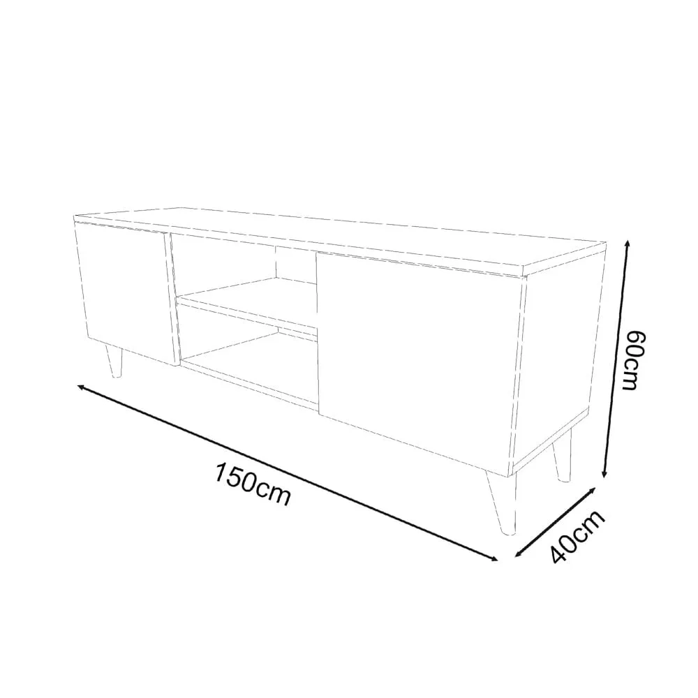 Centro de TV 150 cm Blanco – Innovaciones Lumik - Imagen 4