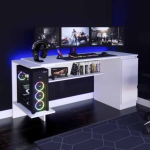 Escritorio Gamer 140 cm Blanco Innovaciones Lumik