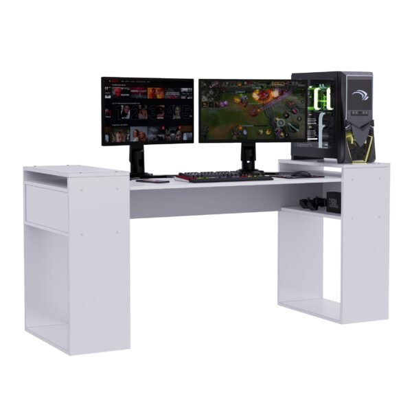 Escritorio Gamer 180 cm Blanco Innovaciones Lumik