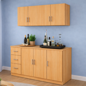 Aparador de Cocina 150 cm con Gabinete Aéreo – Mobiliario de Almacenamiento Profesional | Innovaciones Lumik