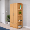 Ropero Moderno 180 cm con Repisas Laterales – Mueble Organizador de Dormitorio | Innovaciones Lumik