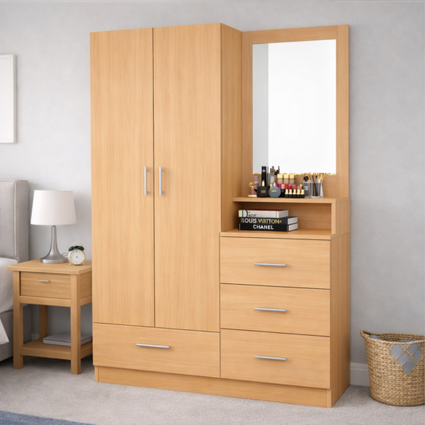Ropero Moderno 180 cm con Espejo y Cajones – Mueble Organizador de Dormitorio | Innovaciones Lumik