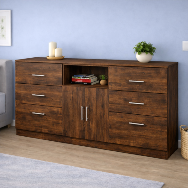 Cómoda Aparador Premium 170 cm con Cajones y Puertas – Mueble de Almacenamiento Profesional | Innovaciones Lumik