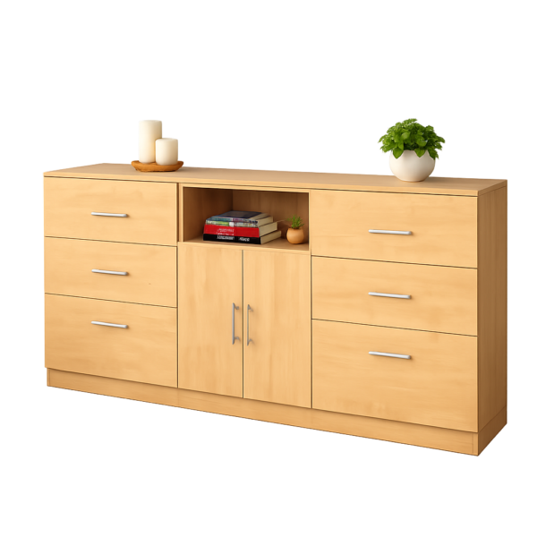 Cómoda Aparador 170 cm con Cajones y Compartimientos – Mobiliario de Almacenamiento Profesional | Innovaciones Lumik