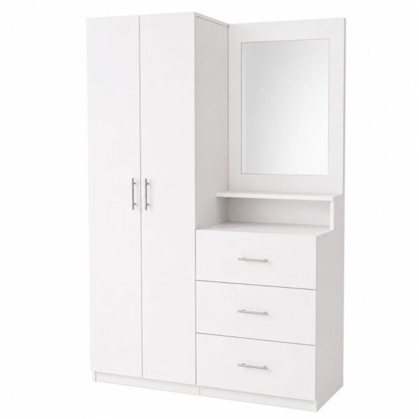 Ropero Blanco 180 cm con Tocador y Cajones – Closet Organizador para Dormitorio | Innovaciones Lumik