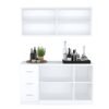 Aparador Buffet Blanco 150 cm con Mueble Aéreo – Organizador para Cocina o Comedor | Innovaciones Lumik