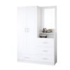 Ropero Blanco 180 cm con Tocador y Cajones – Closet Organizador para Dormitorio | Innovaciones Lumik