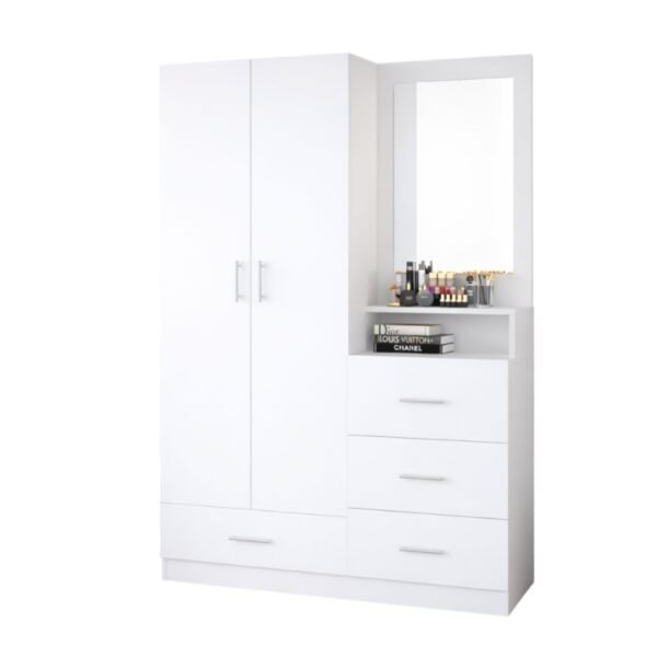 Ropero Blanco 180 cm con Tocador y Cajones – Closet Organizador para Dormitorio | Innovaciones Lumik