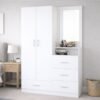 Ropero Blanco 180 cm con Tocador y Cajones – Closet Organizador para Dormitorio | Innovaciones Lumik