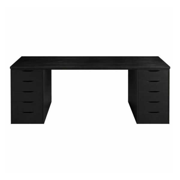 Escritorio Gamer de Melamina 180 cm con Cajones y Tablero 36 mm Negro | Innovaciones Lumik