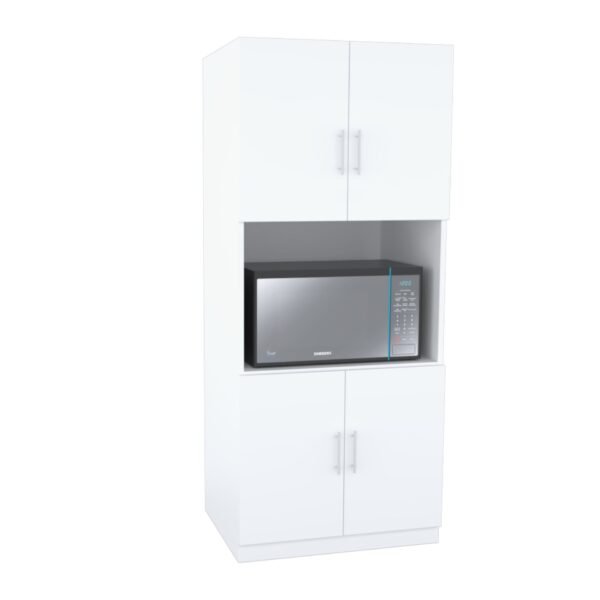 Mueble Organizador de Cocina 160 cm con Espacio para Microondas – Alacena Blanca | Innovaciones Lumik