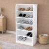 Zapatera Blanca 135 cm con Repisas – Organizador de Zapatos | Innovaciones Lumik