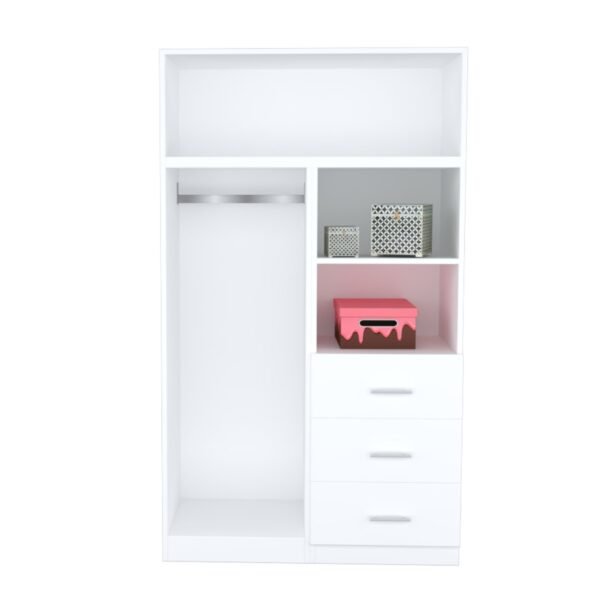 Ropero Blanco 180 cm con Cajones y Compartimiento – Organizador de Dormitorio | Innovaciones Lumik