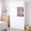 Ropero Blanco 180 cm con Cajones y Compartimiento – Organizador de Dormitorio | Innovaciones Lumik