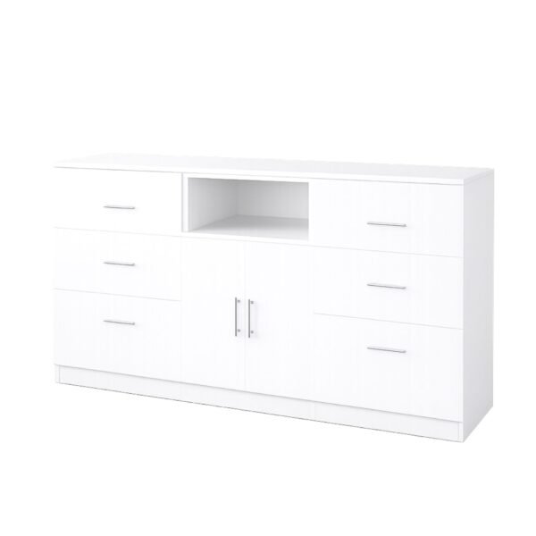 Cómoda Blanca 170 cm con Cajones y Puertas – Organizador de Dormitorio | Innovaciones Lumik
