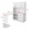 Escritorio en L Blanco con Estantes, Puertas y Cajones | Innovaciones Lumik