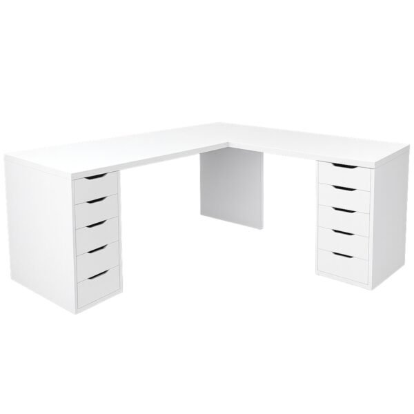 Escritorio en L Gamer Blanco con Cajones y Tablero Engrosado | Innovaciones Lumik