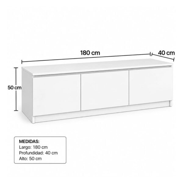 Mueble para TV Blanco con 3 Puertas 180 cm | Innovaciones Lumik