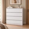 Cómoda Blanca de 4 Cajones 80 cm | Innovaciones Lumik