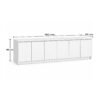 Mueble para TV Blanco de 6 Puertas 180 cm | Innovaciones Lumik