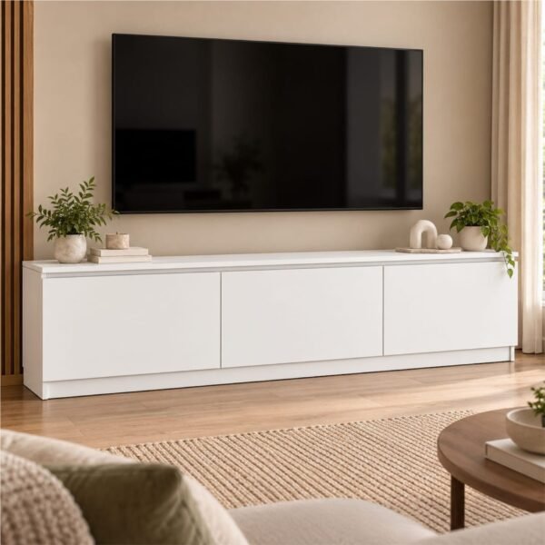 Mueble para TV Blanco con 3 Puertas 180 cm | Innovaciones Lumik